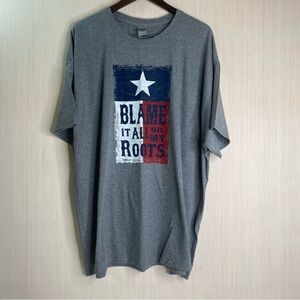 Gildan Men’s Blame It All On My Roots Short Sleeve Graphic Gray T-Shirt 3XL